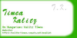 timea kalitz business card